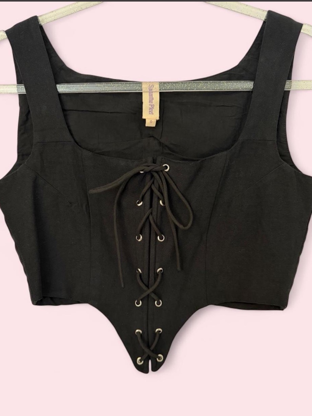 Samantha Pleet black lace up corset